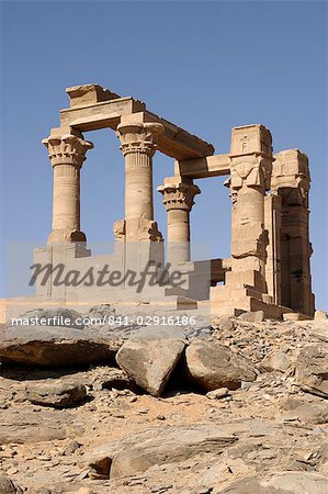 Temple de Kertassi, île de Kalabsha, lac Nasser, Aswan, Égypte, Afrique du Nord, Afrique