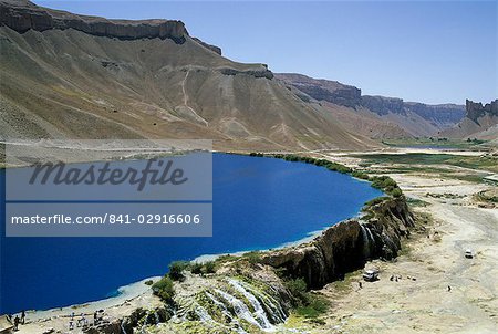Band-i-Zulfikar, der größte See in Band-E-Amir (Dam des Königs), Afghanistans erster Nationalpark eingerichtet 1973 zum Schutz der fünf Seen, geglaubt, von den Einheimischen, die von den Propheten Mohammeds Schwiegersohn Ali, so dass sie einen Ort der Pilgerfahrt, Afghanistan, Asien erstellt wurden