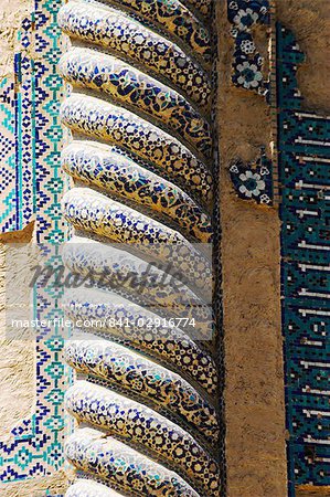 Unique Timurid corkscrew pillars of the Shrine of Khwaja Abu Nasr Parsa, Balkh (Mother of Cities), Balkh province, Afghanistan, Asia