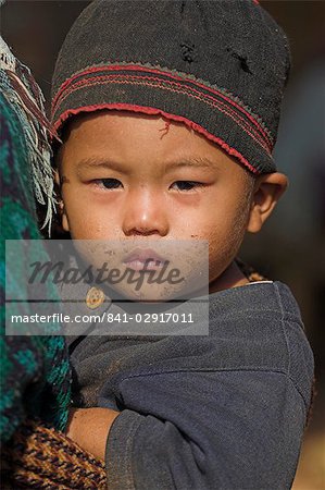 Aku baby, Wan Sai village, Kengtung (Kyaing Tong), Shan state, Myanmar (Burma), Asia