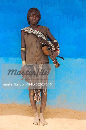 Banna woman at hebdomadaire marché, clé Afir, basse vallée de l'Omo, Ethiopie, Afrique