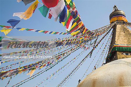 Lhosar (festival tibétain et Sherpa nouvel an), Stupa de Bodhnath, patrimoine mondial de l'UNESCO, Bagmati, Katmandou, Népal, Asie