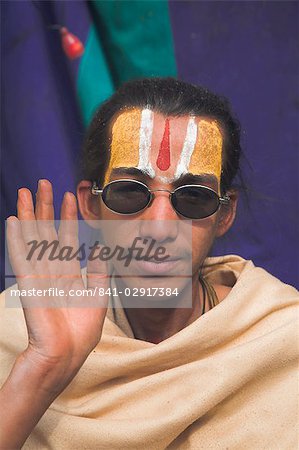 Sadhu (Holy man), festival de Shivaratri, Temple de Pashupatinath, Katmandou, Népal, Asie