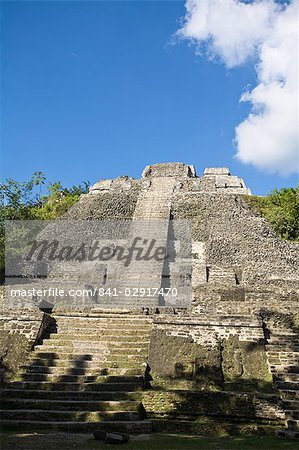 High Temple (Structure N10-43), the highest temple at the Mayan site at Lamanai, Lamanai, Belize, Central America