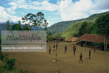 Volley ball game, Membegan, Irian Jaya, Indonesia, Southeast Asia, Asia
