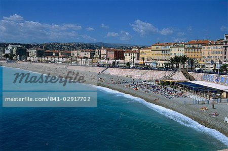 Plage, Baie des Anges, Nice, Côte d'Azur, Provence, France, Méditerranée, Europe