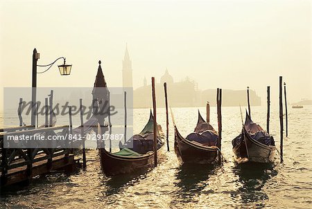 View across lagoon towards San Giorgio Maggiore, from St. Mark's, Venice, Veneto, Italy, Europe