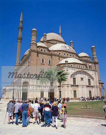 Crowds of tourists before the Mohammed Ali Mosque, Cairo, Egypt, North Africa, Africa