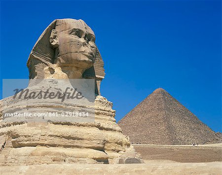 The Great Sphinx and one of the pyramids at Giza, UNESCO World Heritage Site, Cairo, Egypt, North Africa, Africa