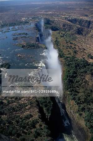 Luftbild der Victoriafälle, UNESCO World Heritage Site, Zimbabwe, Afrika