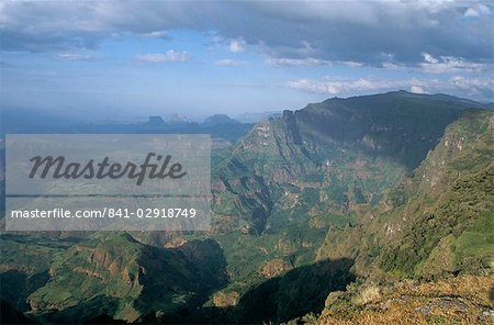 Paysage de montagne près de Sankaber, Parc National du Simien, UNESCO World Heritage Site, Ethiopie, Afrique