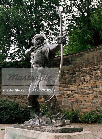 Statue von Robin Hood, Nottingham, Nottinghamshire, England, Vereinigtes Königreich, Europa