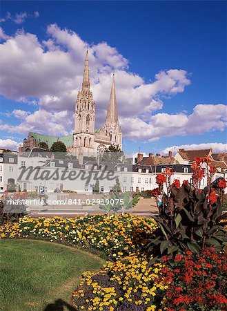 Chartres und Kathedrale, Eure-et-Loir, Centre, Frankreich, Europa