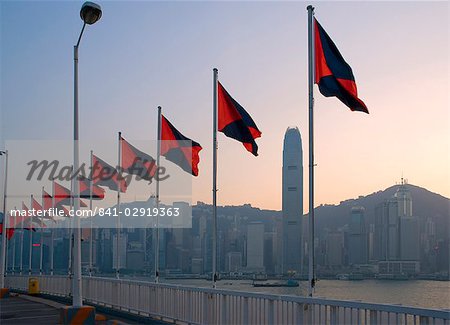 Port au crépuscule, Hong Kong, Chine, Asie