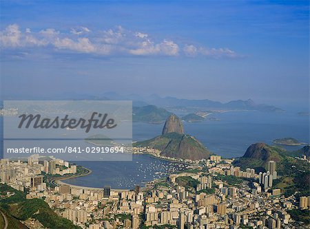 View over city, including Sugar Loaf, Rio de Janeiro, Brazil