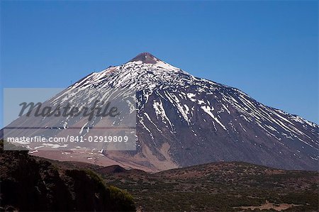 Le Teide (Pico del Teide) de l'est, le Parque Nacional de Las Canadas del Teide (Parc National de Teide), Tenerife, îles Canaries, Espagne, Europe