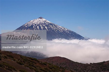 Mount Teide (Pico del Teide) from the east, Parque Nacional de Las Canadas del Teide (Teide National Park), Tenerife, Canary Islands, Spain, Europe