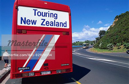 Tourist coach, Auckland, North Island, New Zealand, Pacific