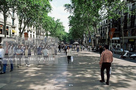 Touristes en promenade, Rambla de Canaletes, Barcelone, Catalogne, Espagne, Europe