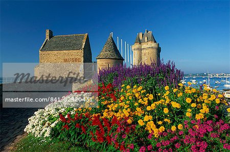 View towards the Solidor Tower in St. Servan, St. Malo, Ille-et-Vilaine, Brittany, France, Europe