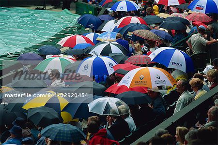 Umbrellas, Wimbledon tennis championships, London, England, United Kingdom, Europe