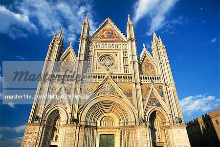 Facade of the cathedral, Orvieto, Umbria, Italy, Europe