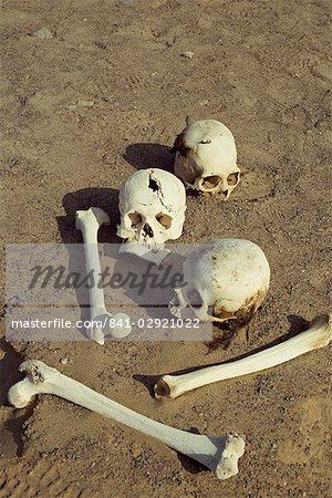 Restes humains conservés plus de 500 ans au Cimetière Chauchilla Nazca, au Pérou, en Amérique du Sud