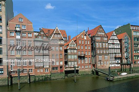 Facades on the Deichstrabe, Hamburg, Germany,Europe