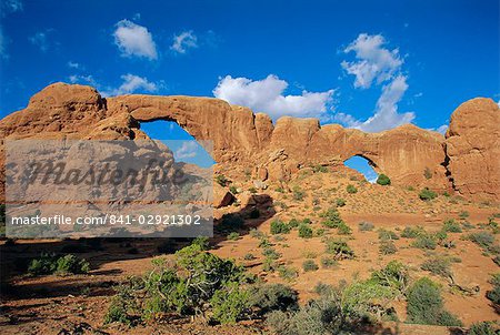 Fenster Nord und Süd, Arches Nationalpark, Utah, Vereinigte Staaten von Amerika, Nordamerika