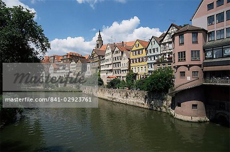 Vieille ville et la rivière Neckar, Tubingen, Bade-Wurtemberg, Allemagne, Europe