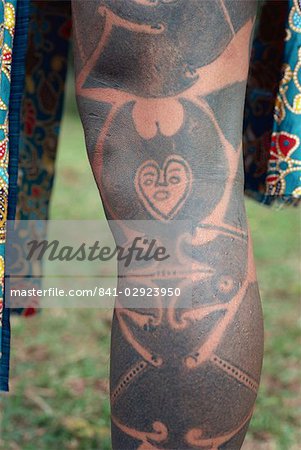 Tribu tatouage, maintenant rare, Iban, Brunei, Bornéo, l'Asie du sud-est, Asie
