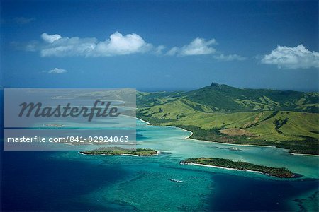 Vue aérienne sur Yasawa Island, Fiji, îles du Pacifique, Pacifique