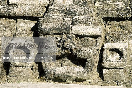 Stone mask on Temple of Masonry Altars, Altun Ha, Belize, Central America