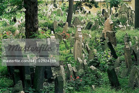 Vieux cimetière juif, Josefov, Prague, République tchèque, Europe