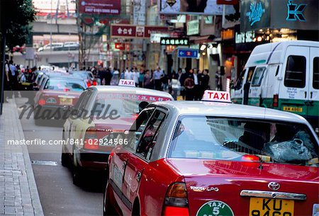 Taxis, Causeway Bay, Hong Kong Island, Hong Kong, Chine, Asie