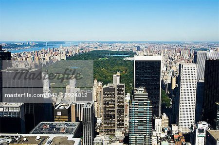 High view of Central Park and Upper Manhattan, New York City, New York, United States of America, North America