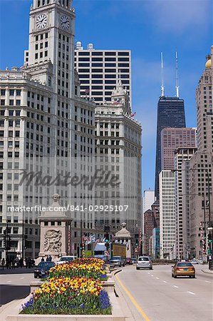 The Wrigley Building on North Michigan Avenue, Chicago, Illinois, United States of America, North America