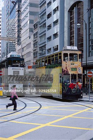 Tramways, île de Hong Kong, Hong Kong, Chine, Asie