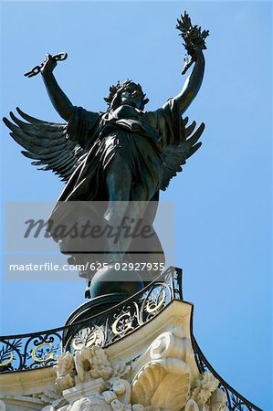 Low angle view of a statue, La Fontaine Des Quinconces, Bordeaux, Aquitaine, France