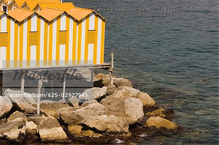 Lieux touristiques à la mer, Marina Grande, Capri, Sorrento, péninsule de Sorrente, Province de Naples, Campanie, Italie