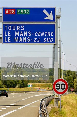 Car moving on the road, Le Mans, France