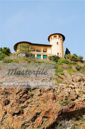 Vue faible angle d'un bâtiment, La Spezia, Ligurie, Italie