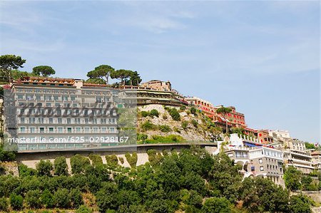 Low angle view of town on a hillside, Marina Grande, Capri, Sorrento, Sorrentine Peninsula, Naples Province, Campania, Italy