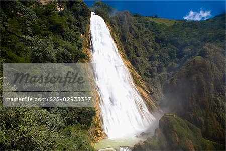 Waterfall in a forest, El Chiflon, Socoltenango, Chiapas, Mexico