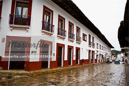 Bâtiments dans une rue, Cuetzalan, état de Puebla, Mexique