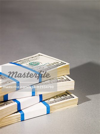 Stack of hundred dollar bills Stack of hundred dollar bills
