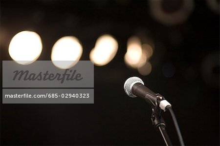 Microphone and spotlights