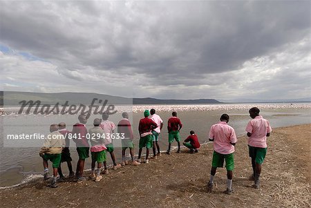 Enfants d'âge scolaire, le Parc National du lac Nakuru, au Kenya, Afrique de l'est, Afrique