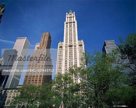 Le Woolworth Building, Lower Manhattan, à New York, États-Unis d'Amérique, Amérique du Nord