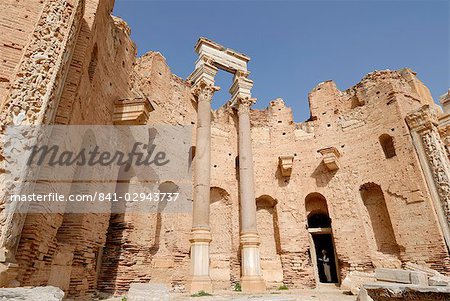 Monumentaler Basilika, Leptis Magna, UNESCO World Heritage Site, Libyen, Nordafrika, Afrika